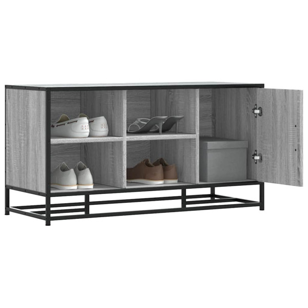 Banco zapatero madera de ingeniería gris sonoma 100x40x53.5 cm D