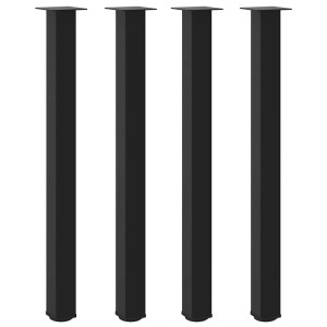 Pés para mesa de bar 4 peças. preto. 110-112 cm. aço H