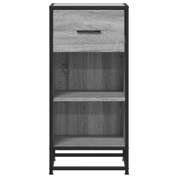 Aparador madera ingeniería y metal gris Sonoma 35.5x35x76 cm M 4