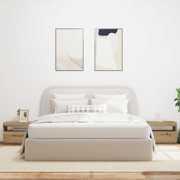 Mesa cabeceira c/ LED derivados de madeira carvalho artisiano M 4