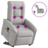 Sillón de masaje eléctrico reclinable elevable tela gris nube 1