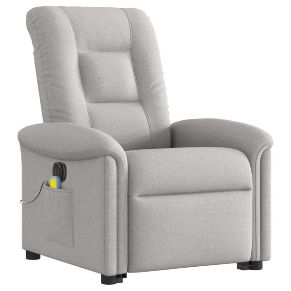 Sillón de masaje eléctrico reclinable elevable tela gris nube M 4
