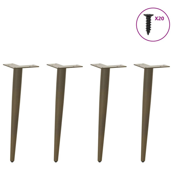 Pés para mesa de centro cônicos 4 peças aço natural 30-31 cm aço M 3