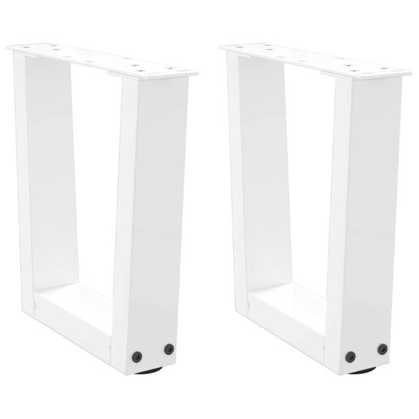 Patas para mesa de comedor forma V 2 uds blanco 30x(30-31.3) cm D