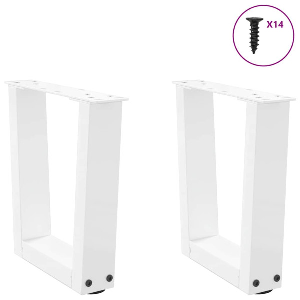 Pés para mesa de centro em V 2 peças Branco 30x(30-31.3) cm Aço M 3