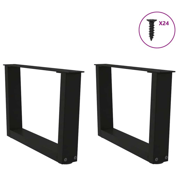 Patas para mesa de comedor forma V 2 uds negro 50x(30-31.3) cm M 3
