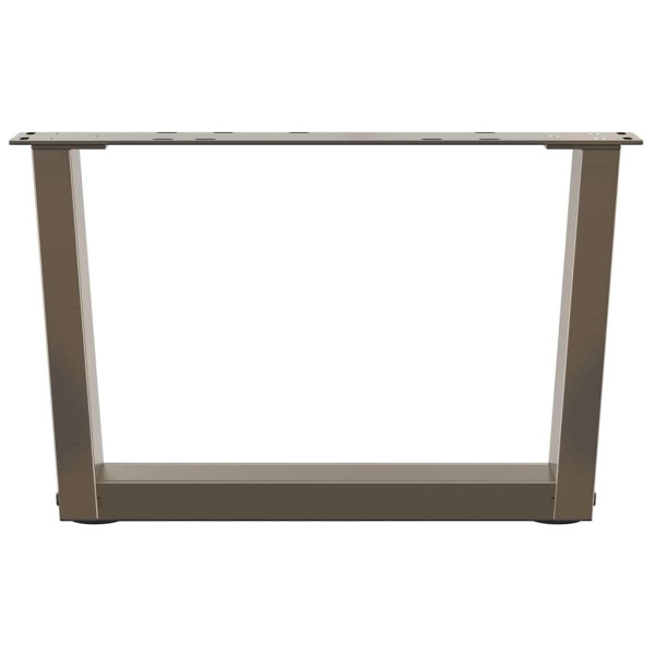 Patas para mesa de comedor en forma de V 2 uds acero natural M 5