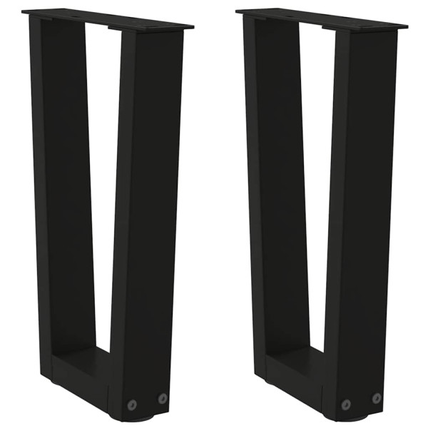 Patas para mesa de comedor en forma de V 2 uds acero negro D