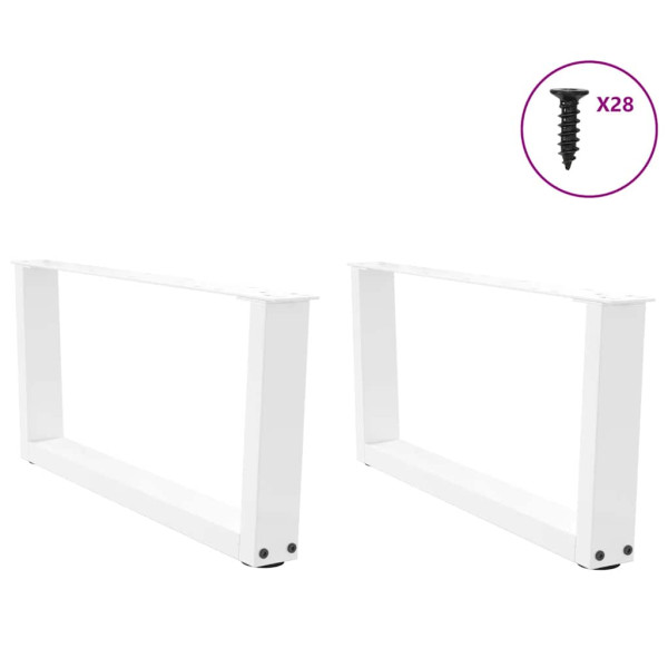 Patas para mesa de comedor forma V 2 uds blanco 70x(30-31.3) cm M 3