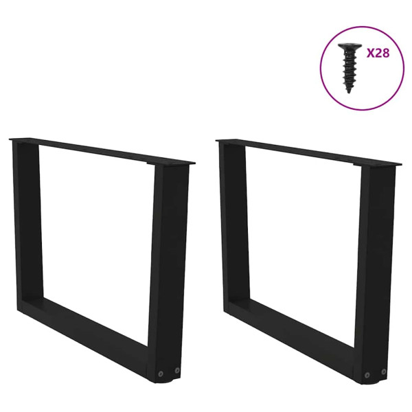 Pés para mesa de centro em V 2 peças preto 70x(42-43.3) cm aço M 3