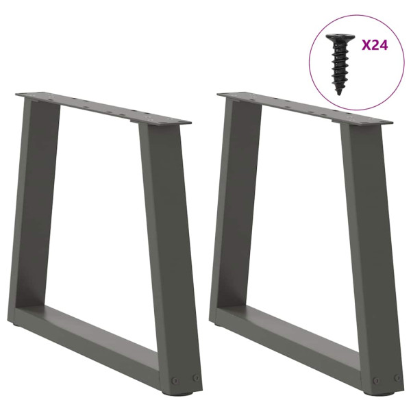 Patas para mesa de comedor en forma de V 2 uds antracita acero M 3