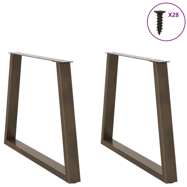 Patas para mesa de comedor en forma de V 2 uds acero natural M 3
