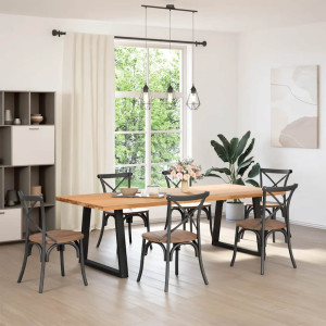 Patas para mesa de comedor en forma de V 2 uds acero negro H