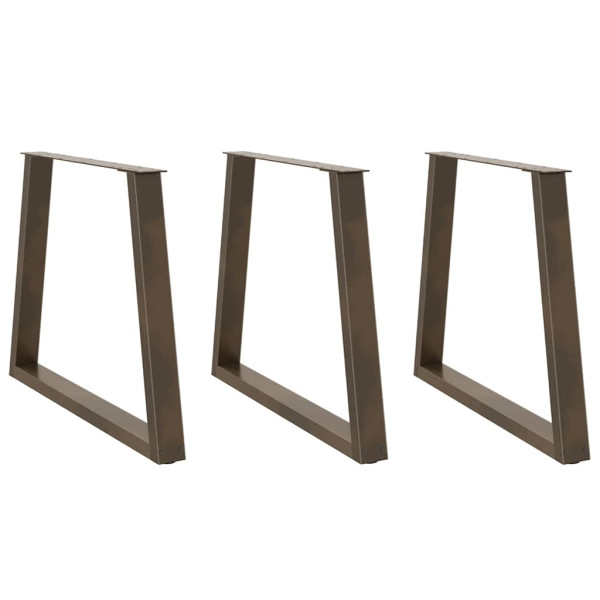 Patas para mesa de comedor en forma de V 3 uds acero natural D