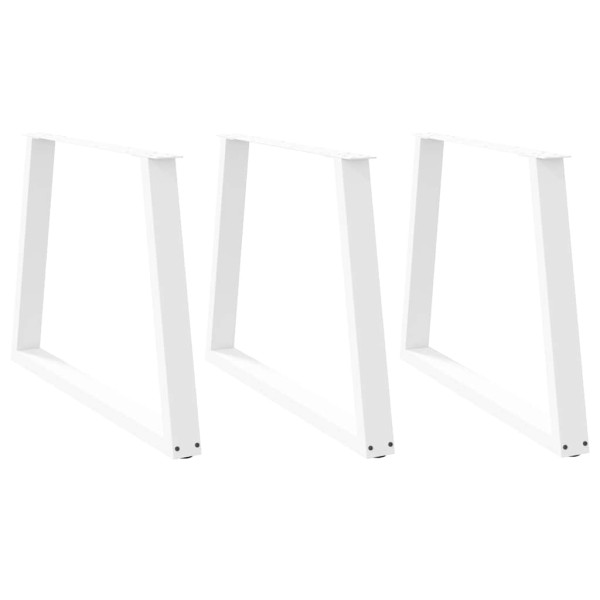 Patas para mesa de comedor en forma de V 3 uds acero blanco D