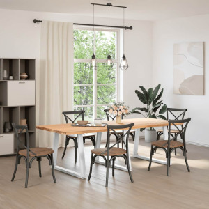 Patas para mesa de comedor en forma de V 3 uds acero blanco H