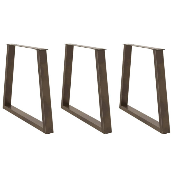 Patas para mesa de comedor en forma de V 3 uds acero natural D