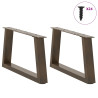 Patas para mesa de comedor en forma de V 2 uds acero natural 3