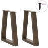 Patas para mesa de comedor forma de V 2 uds acero natural acero 3