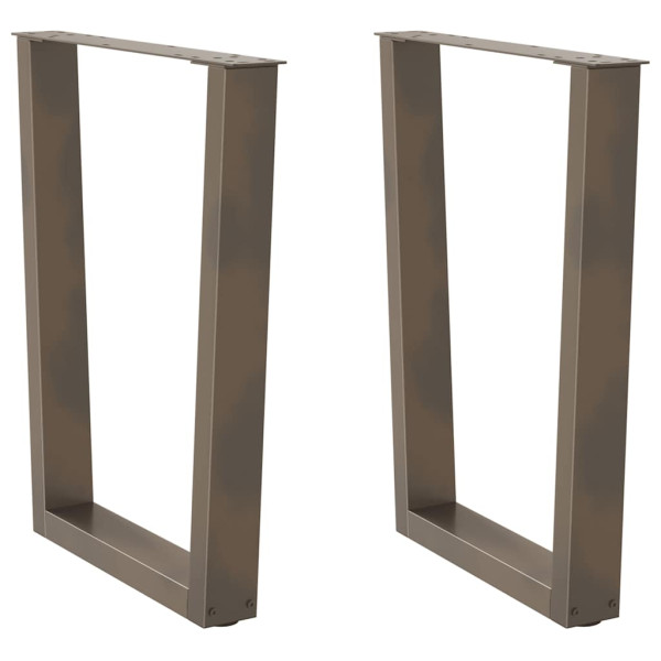 Patas para mesa de comedor en forma de V 2 uds acero natural D