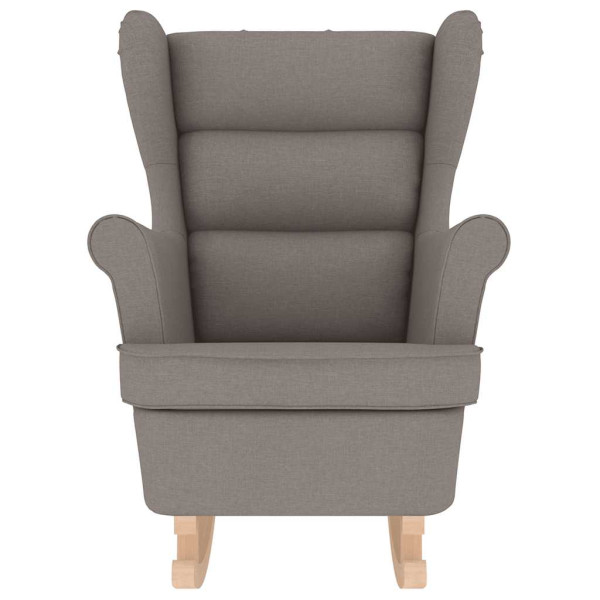 Silla mecedora de tela taupe 74x90x102 cm M 4