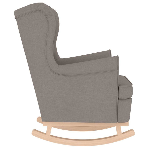 Silla mecedora de tela taupe 74x90x102 cm M 5