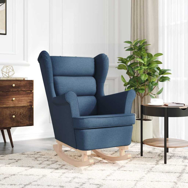 Cadeira de baloiço 74x90x102 cm tecido azul M 3