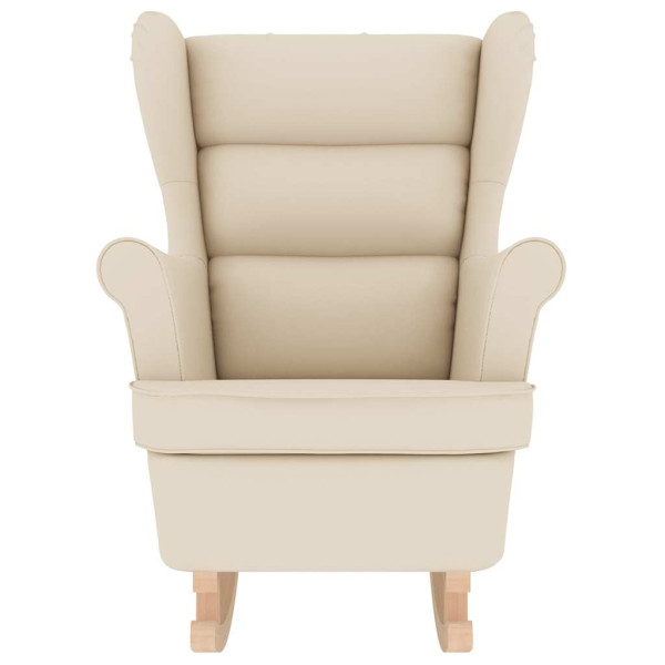 Cadeira de baloiço 74x90x102 cm tecido de linho branco M 4