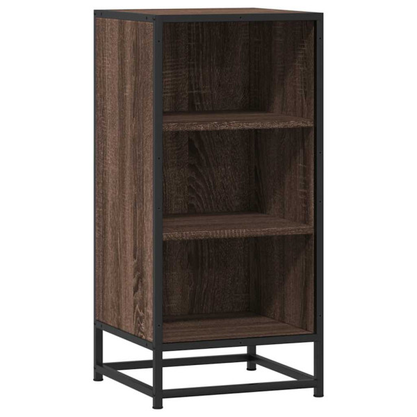 Aparador madera ingeniería y metal marrón roble 35.5x35x76 cm M 2