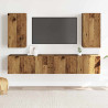 Muebles de TV de pared 4 uds madera vieja madera de ingeniería 3