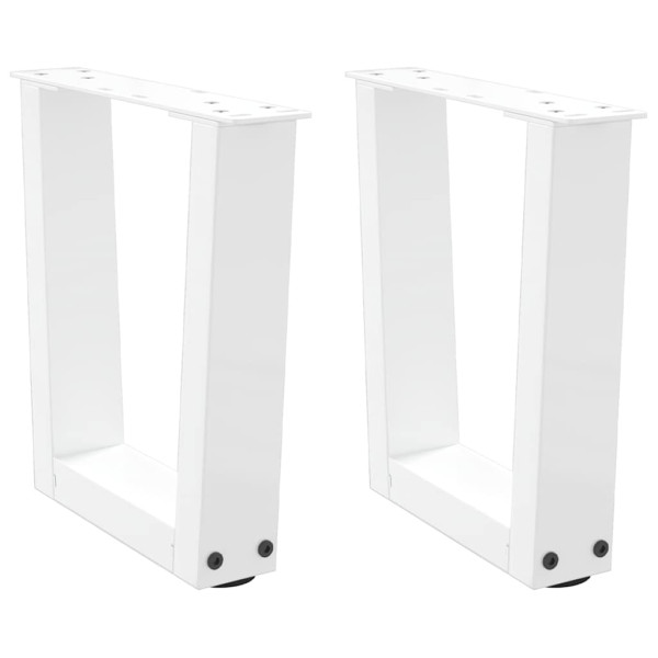 Patas para mesa de comedor forma V 2 uds blanco 40x(30-31.3) cm D