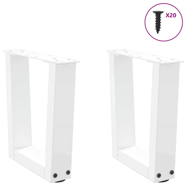 Patas para mesa de comedor forma V 2 uds blanco 40x(30-31.3) cm M 3