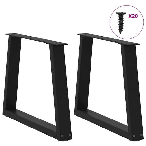 Pés para mesa de centro em V 2 peças preto 50x(42-43.3) cm aço M 3