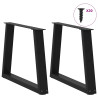 Patas para mesa de comedor forma V 2 uds negro 50x(42-43.3) cm 3