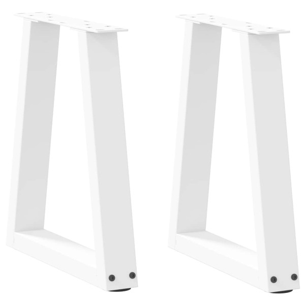 Patas para mesa de comedor en forma de V 2 uds blanco acero D