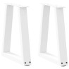 Patas para mesa de comedor en forma de V 2 uds blanco acero 1