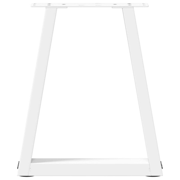 Patas para mesa de comedor en forma de V 2 uds blanco acero M 5