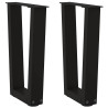 Patas para mesa de comedor en forma de V 2 uds acero negro 1