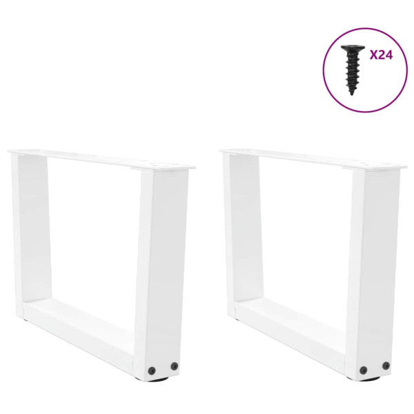 Patas para mesa de comedor forma V 2 uds blanco 60x(30-31.3) cm M 3