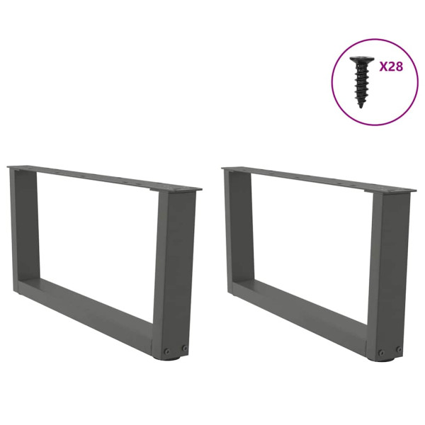 Patas para mesa comedor forma V 2 uds antracita 70x(30-31.3) cm M 3