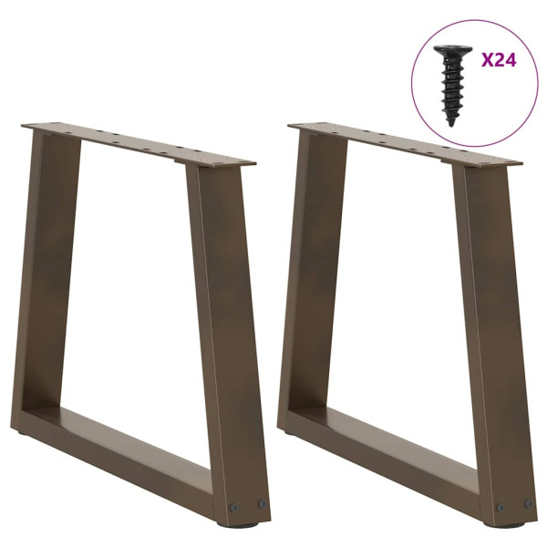 Pés para mesa de centro em formato de V. 2 peças. aço natural. 60x(42-43.3) cm. aço M 3