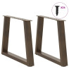 Patas para mesa de comedor forma de V 2 uds acero natural acero 3