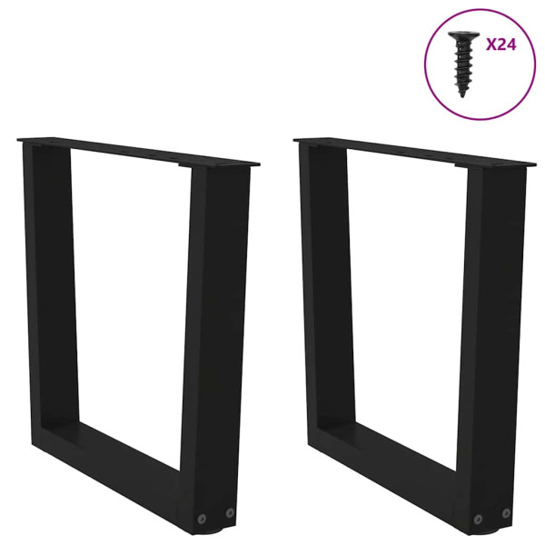 Pés para mesa de centro em V 2 peças preto 60x(42-43.3) cm aço M 3