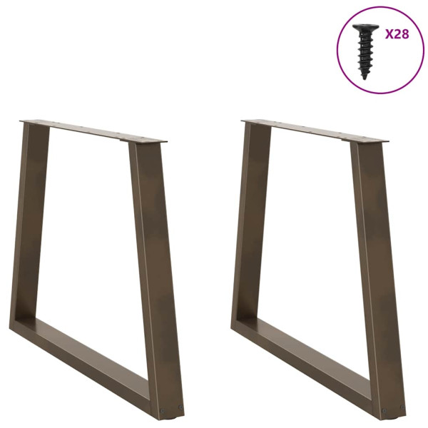 Pés para mesa de jantar em formato de V. 2 peças. aço natural. 100x(72-73.3) cm. aço M 3