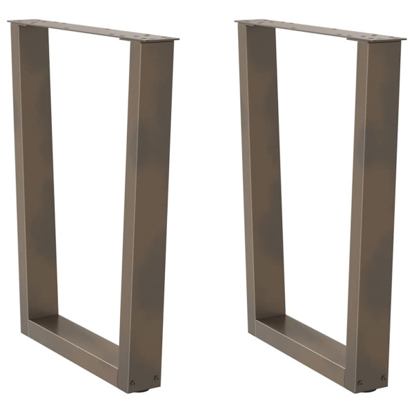 Patas para mesa de comedor en forma de V 2 uds acero natural D