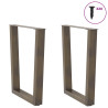 Pés para mesa de jantar em formato de V. 2 peças. aço natural. 70x(72-73.3) cm. aço 4