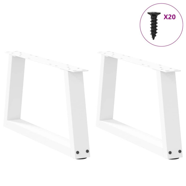 Patas para mesa de comedor forma V 2 uds blanco 50x(30-31.3) cm M 3