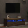 Muebles TV con luces LED 2 uds madera ingeniería roble artisan 4
