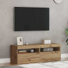 Muebles TV con luces LED 2 uds madera ingeniería roble artisan 5
