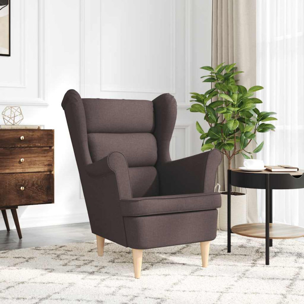 Sillón de tela marrón oscuro 74x84x100 cm M 3